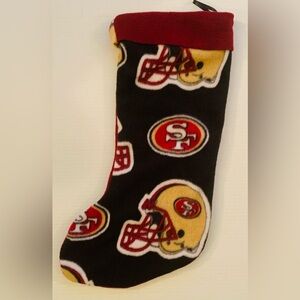 San Francisco 49ers Christmas Stocking Black Red Gold 21”T